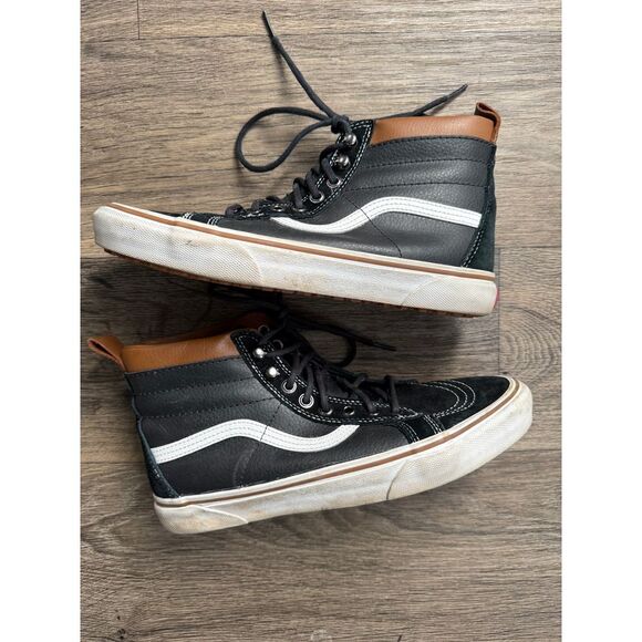 Vans Scotchguard Insulated Leather Black Mens Sneakers Size 8 - Picture 2 of 7